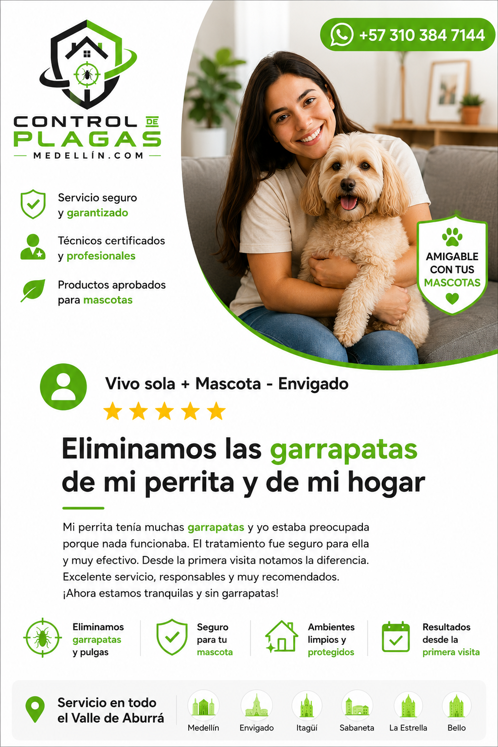 Testimonios de clientes satisfechos con el servicio de Control de Plagas Medellín y el Valle de Aburrá